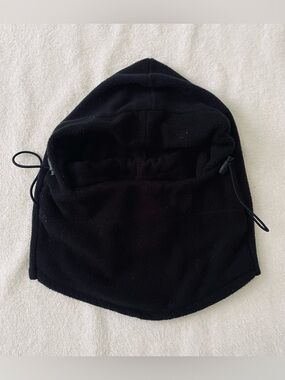 Balaclava Hoodie Black Multipurpose Thermal Warm Fleece Face Mask Drawstring